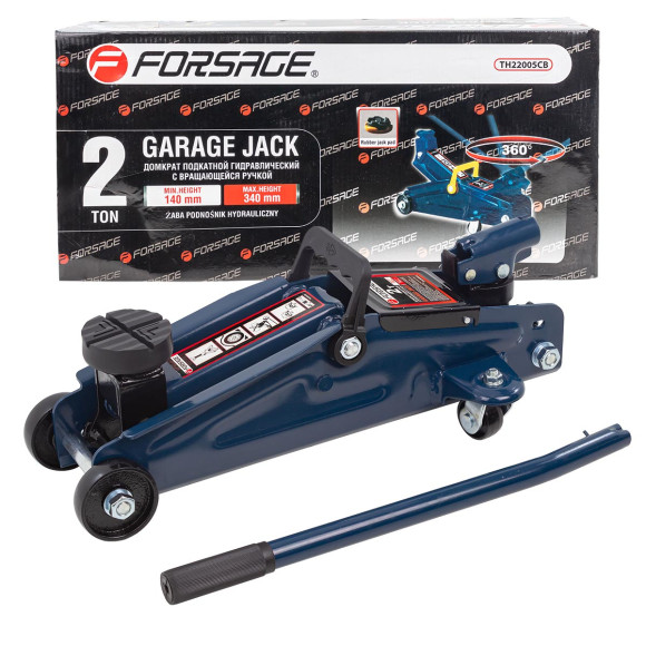 floor jack 2t with rotary handle 180° (h min 140mm, h max 340mm, weight 9.5 kg)