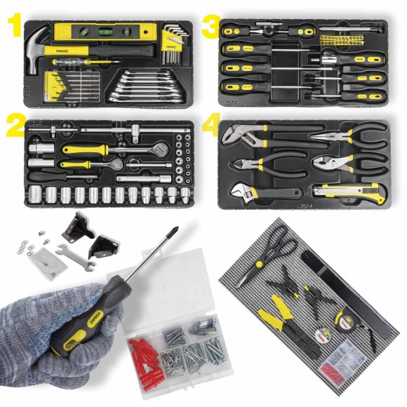 5-drawer chest & roller cabinet combo tool kit 257pcs