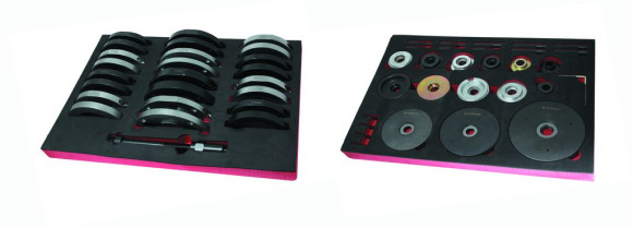 wheel hub bearing removal tool set ( 62/66/72/78/82/85mm), in a case