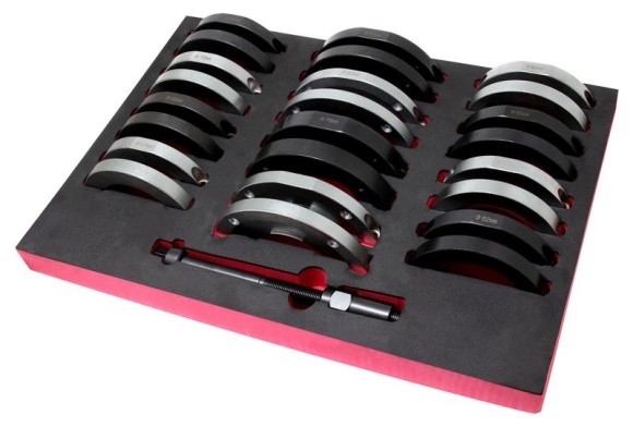 wheel hub bearing removal tool set ( 62/66/72/78/82/85mm), in a case