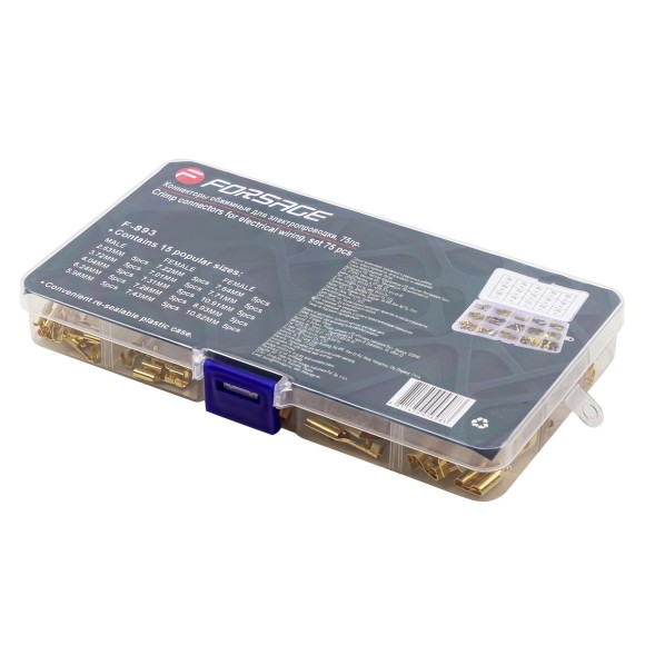 male and female brass terminal kit, 75pc