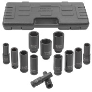 Air Impact Sockets deep 1/2", 13pcs (10, 12-15, 17, 19, 21, 22, 24,27, 30, 32mm)(6point)