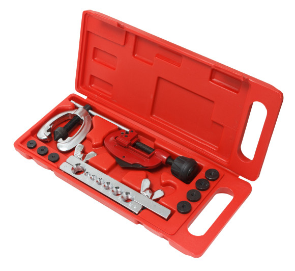 pipe flaring kit 10pcs (3/16", 1/4", 5/16", 3/8", 7/16", 1/2", 5/8"), in a case