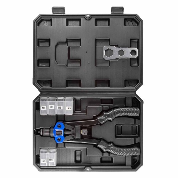 heavy duty pop rivert gun (l - 320mm, with thread adarters - m3, m4, m5, m6, m8, m10)