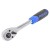 reversible ratchet double sided with rubber handle 1/4"-3/8", l-200mm, 72 teeth, in plastic holder