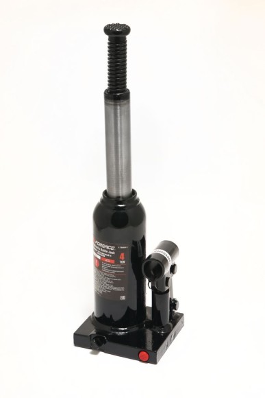 bottle jack 4t with valve + repair kit (pickup height - 194mm, lifting height - 372mm, rod step - 11