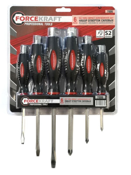 magnetic go-through screwdriver set "profi" 6pcs