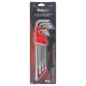 L-type extra long Torx-wrenches set with hole CR-V 9pcs (T10, 15, 20, 25, 27, 30, 40, 45, T50), in p
