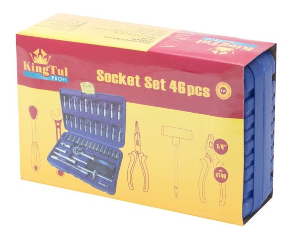 tool set "profi" 46pcs 1/4", 6 point, 4-14mm, in a case