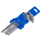 l-type long torx-wrenches set 9pcs (t10, t15, t20, t25, t27, t30, t40, t45, t50), in plastic holder