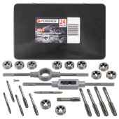 set of metric tap and die 24pcs (metric), in a metal case