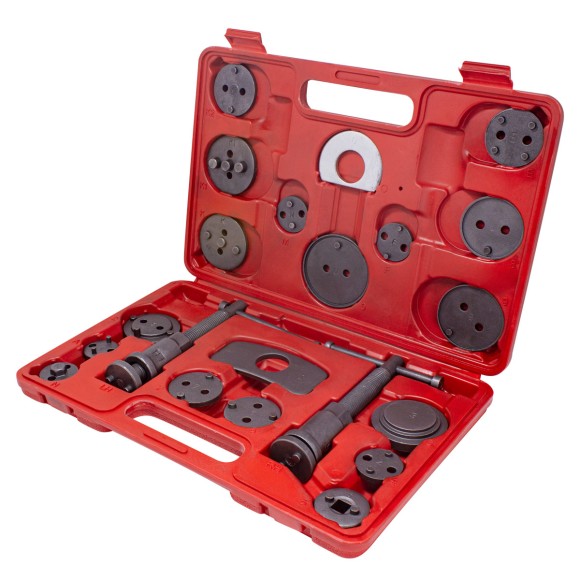 brake caliper wind back tool kit 21pcs (right / left-hand drive), in a case