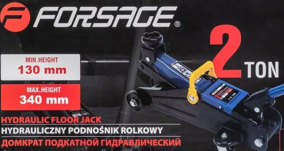 hydraulic floor jack 2t with reinforced casing "profi" (additional stiffeners, h min 135mmh max 320m