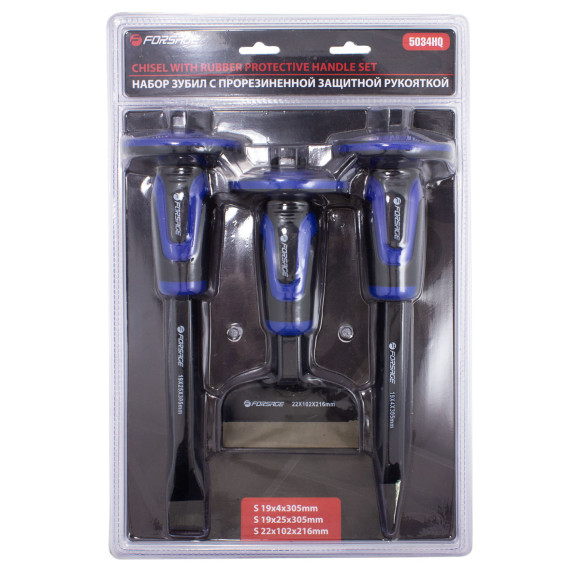 chisel with rubber protective handle set 3 pcs (4x305mm, 25x305mm, 102x216mm) chisel with rubber protective handle set 3 pcs (4x305mm, 25x305mm, 102x216mm)