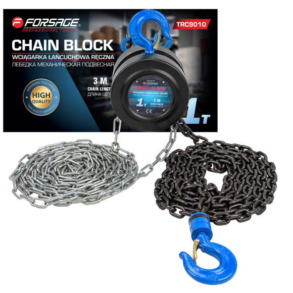 chain block hoist with tension chain fixation 1 t (chain length - 2,5m)