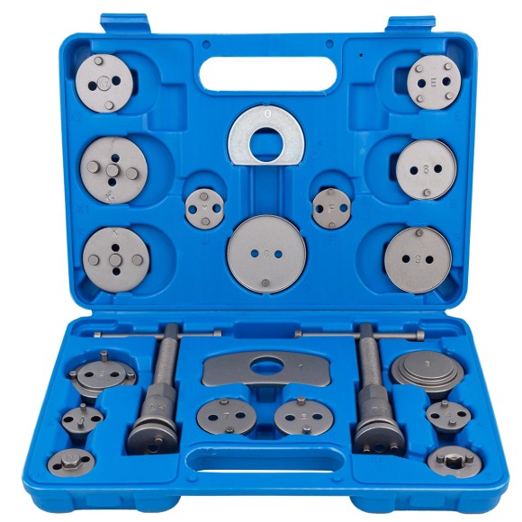 brake caliper wind back tool kit 21pcs (right / left-hand drive), in a case
