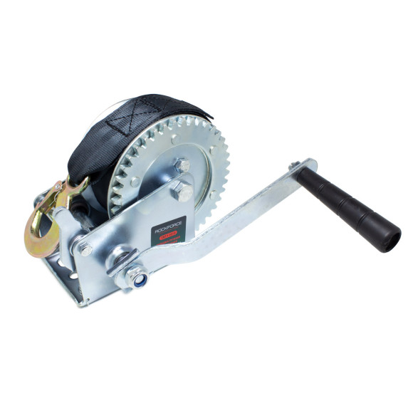 manual drum winch, 450kg (nylon belt, belt width-50mm, belt length-10m)