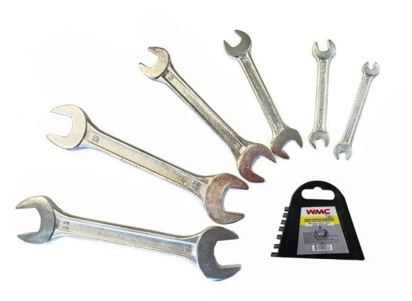 double open end wrench set 6pcs (6x7, 8x10, 12x13, 14x17, 19x21, 22x24mm)