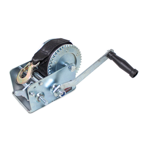 two-speed manual drum winch, 900kg (nylon belt, belt width-50mm, belt length-10m)