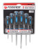 magnetic screwdrivers set "profi" 6pcs (sl5.5х100, 6.5х125, 8.0х150mm; ph1х75, 2х100, 3х125mm)