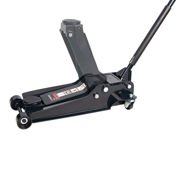 hydraulic trolley jack 3.5t double piston, low profile + rubber pad (h min 95mm, h max 550mm, weight