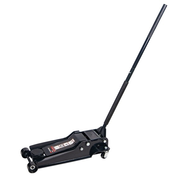 hydraulic trolley jack 3.5t double piston, low profile + rubber pad (h min 95mm, h max 550mm, weight