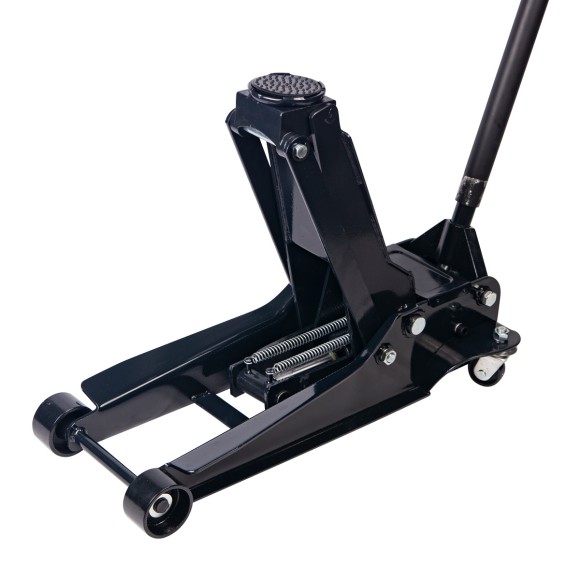 hydraulic trolley jack 3.5t double piston, low profile + rubber pad (h min 95mm, h max 550mm, weight