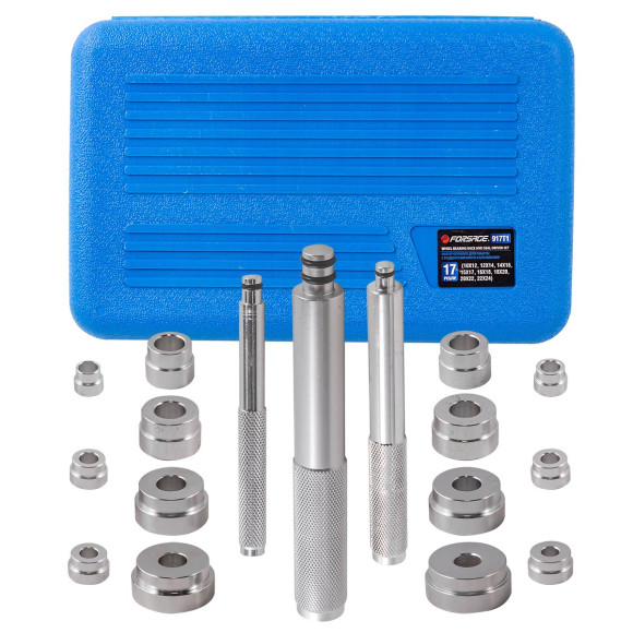Wheel bearing race and seal driver set 17pcs (10х12, 12х14, 14х16, 15х17, 16х18, 18х20, 20х22, 22х24