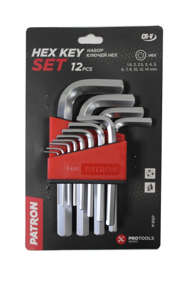 l-type hex-wrenches set 12pcs (1.5, 2, 2.5, 3, 4, 5, 6, 7, 8, 10, 12, 14mm)