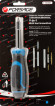 screwdriver universal adjustable with bit set l-210mm (ph1, ph2, sl4.5, sl5.5, s1, s2), in blister