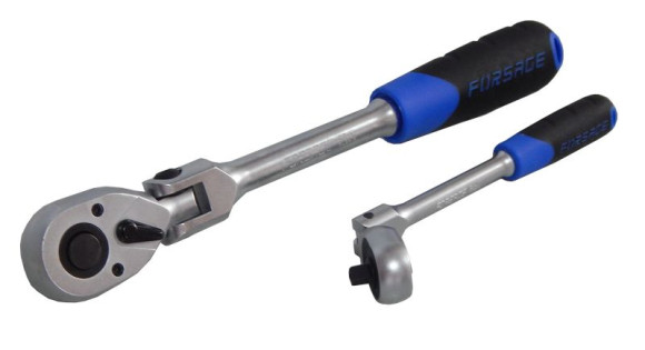 reversible flex-head ratchet with rubber handle 1/2", l-300mm, 72 teeth