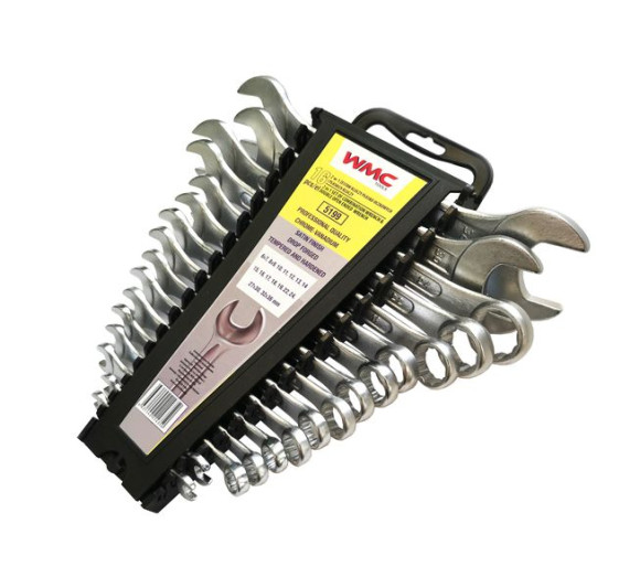 mixed wrench set 2 in 1 (open end wrench, combination wrench) 16 pcs