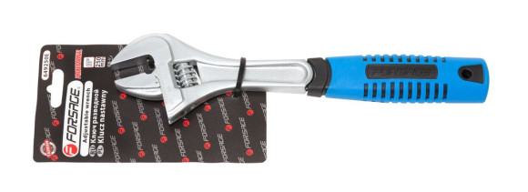 adjustable wrench, with rubber handle 12"-300mm (grip 35mm), in blister